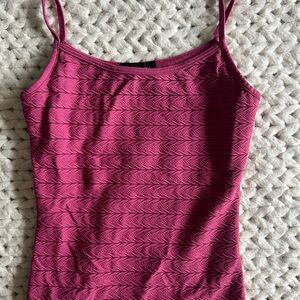 Women's Pink Textured Camisole Top